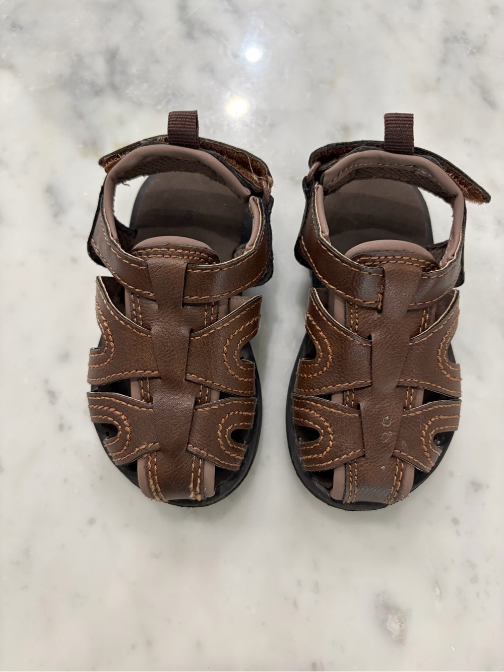 Carter's Brown Boys Closed-Toe Fisherman Sandals